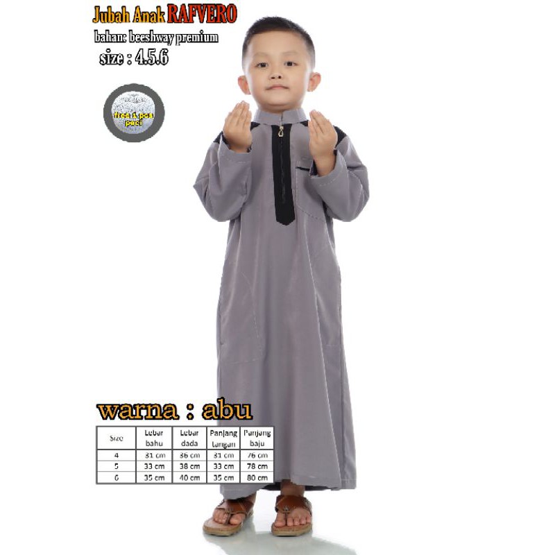 Jubah Anak Rafvero Usia 4 sampai 6 tahun - RAFVERO ORIGINAL