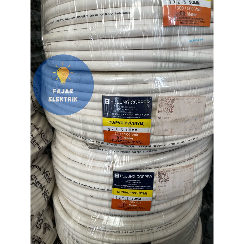 KABEL LISTRIK NYM 3X2,5 PULUNG 1 ROLL/ 50 METER