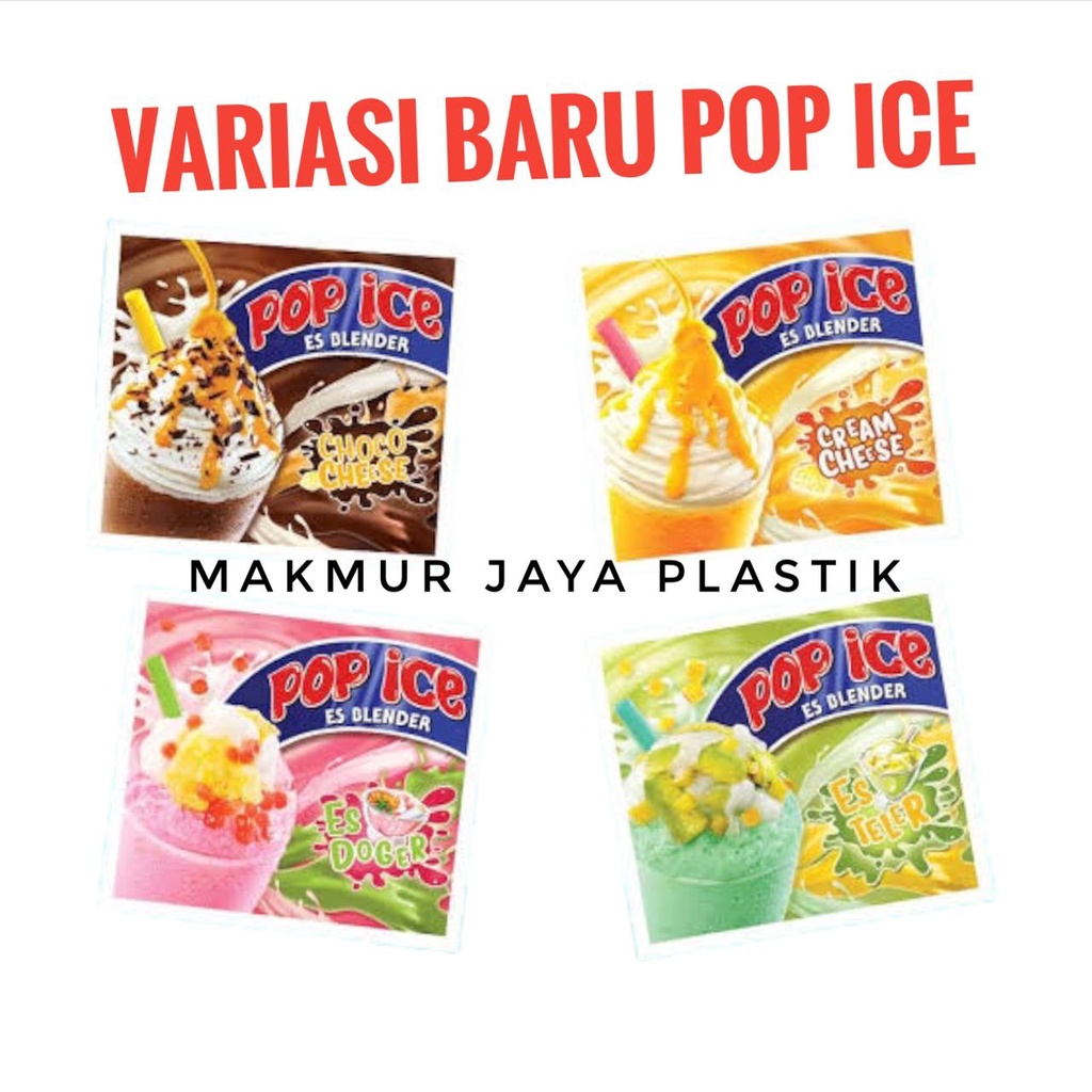 

POP ICE SERBUK MINUMAN BUBUK BLENDER VARIAN / RASA BARU 1 RENCENG 10 SACHET