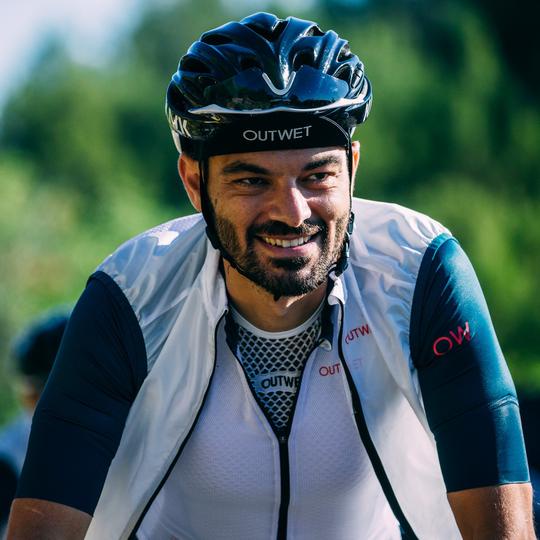 Rompi Sepeda -OUTWET VEST-WPT -WHITE/RED LOGO