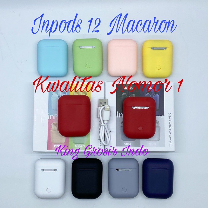 Inpods 12 Macaron Headset Bluetooth Warna Macaron Wireless Inpods i12