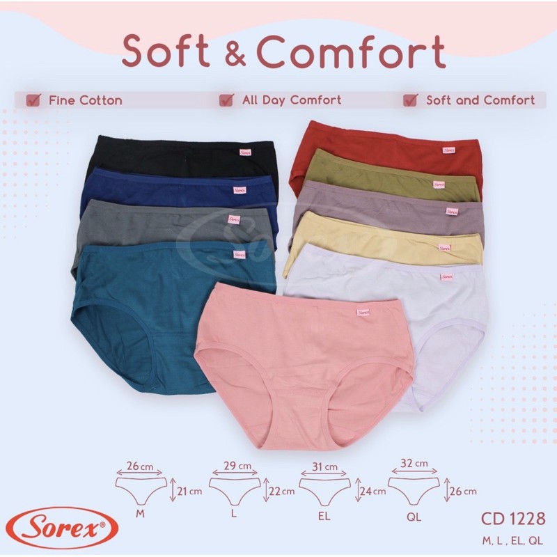 CD / Celana Dalam Wanita Midi SOREX 1228 bahan catton