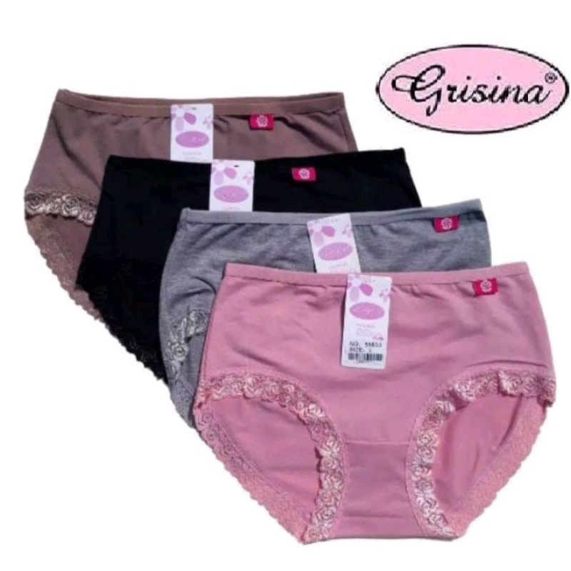 Celana Dalam Wanita Katun Model Renda GRISINA / CD Cewek Import Katun Halus