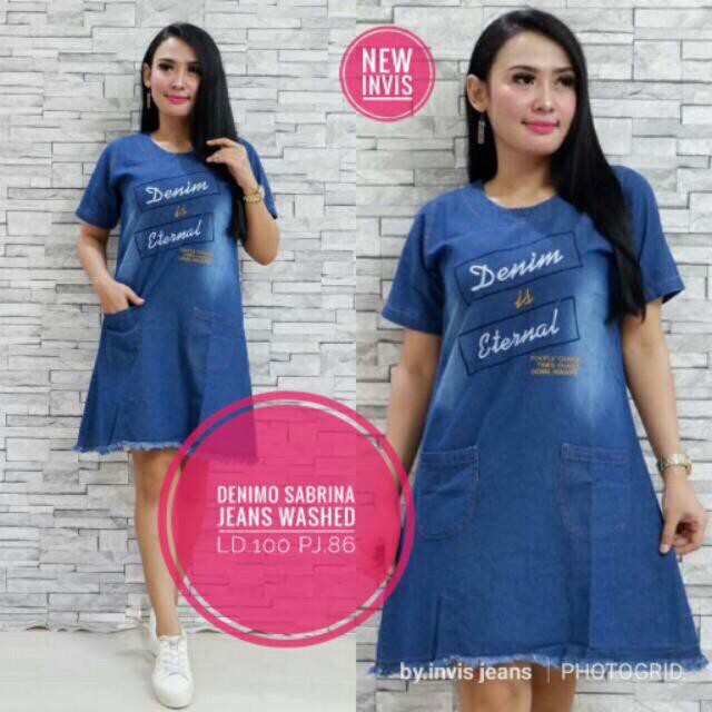 DENIMO SABRINA DRESS MATT JEANS WASH