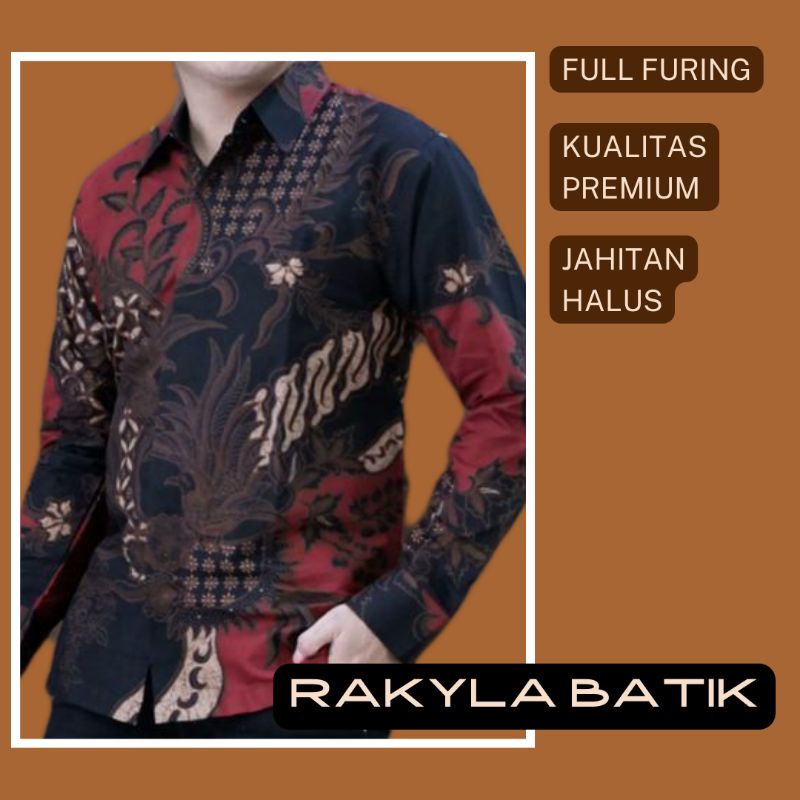 KEMEJA BATIK PRIA PREMIUM FURING KAIN BATIK SARIMBIT BATIK TULIS