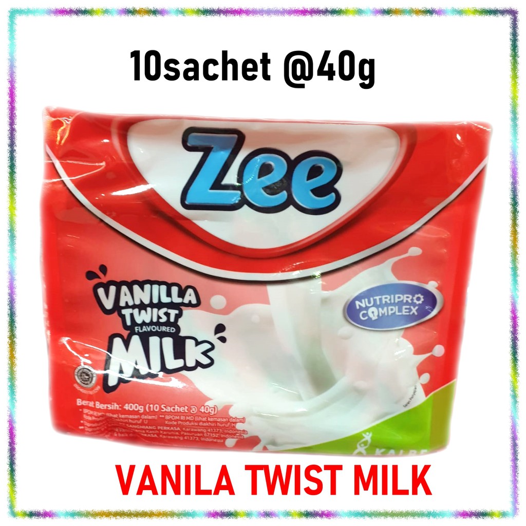 

ZEE renceng vanila twist flavoured milk saset NUTRIPRO komplex 400g (10x40g) zee sachet