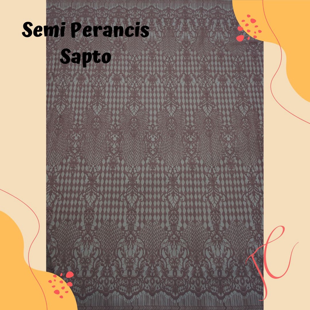 semi perancis panel motif sapto | motif sumba | semi perancis katun | chantily sakura / 2,5m x 1.4m