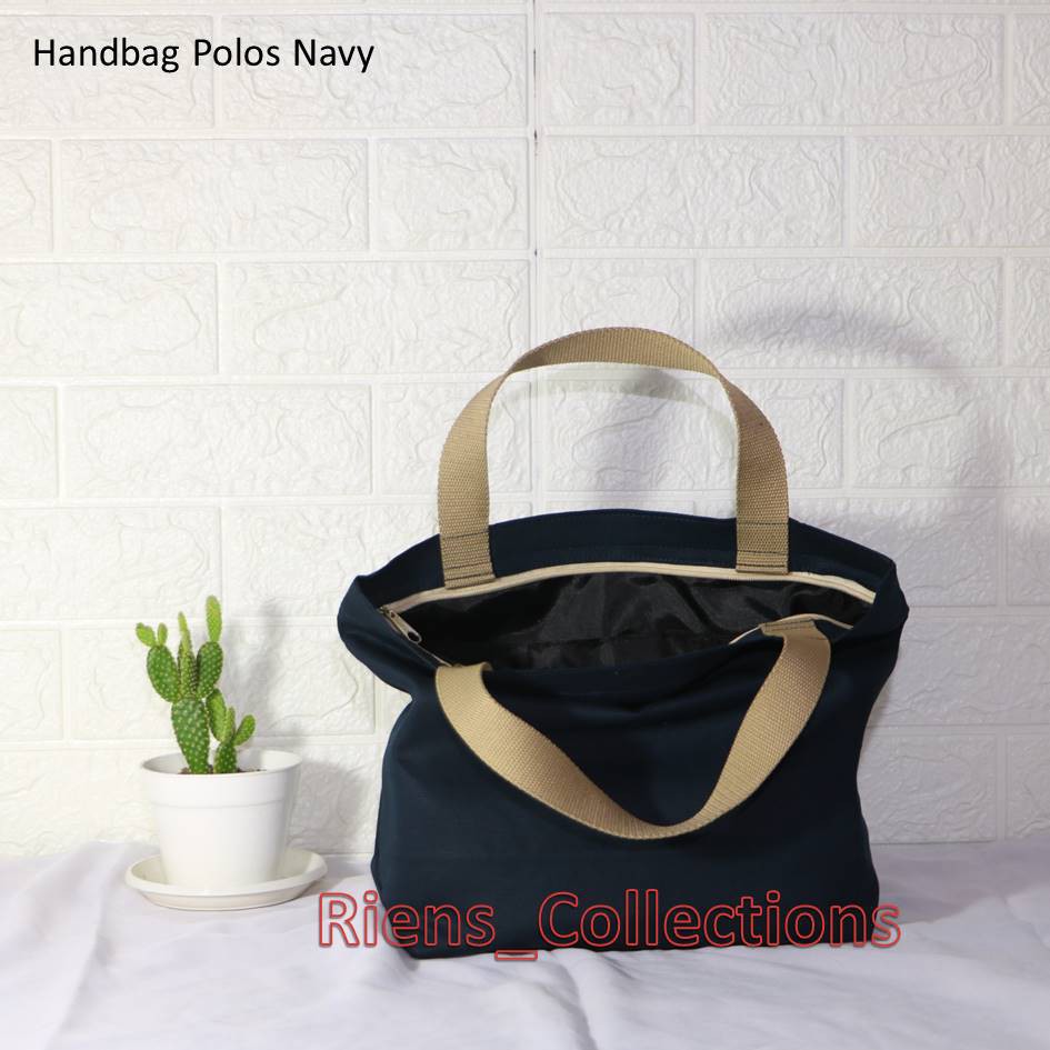 HANDBAG TAS JINJING KANVAS POLOS WARNA NAVY / BIRU DONGKER. Riens Collections
