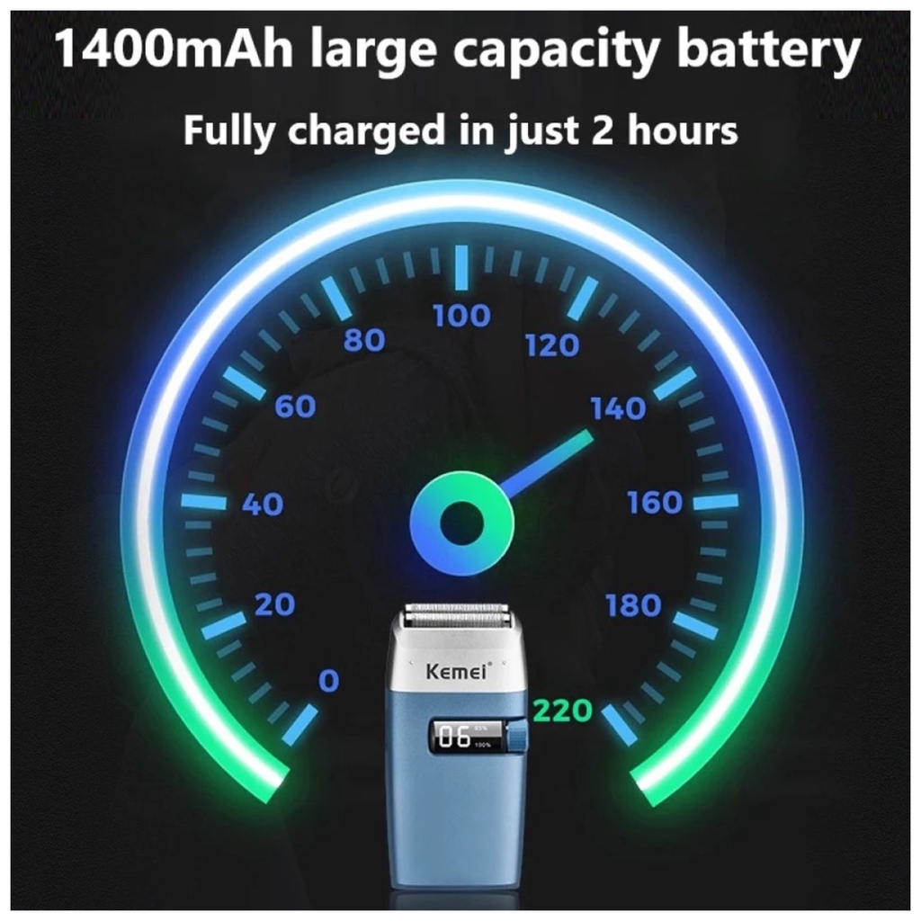 Alat Cukur Rambut Kemei KM-3385 Hair Clipper Elektrik Razor Shaver Twin Blade Cordless Trimmer Mesin Pemotong Cukuran Botak KM 3385