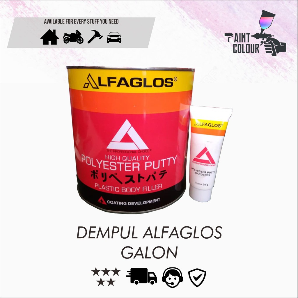 Dempul AlfaGlos Galon Mobil/Motor/Besi/Kayu