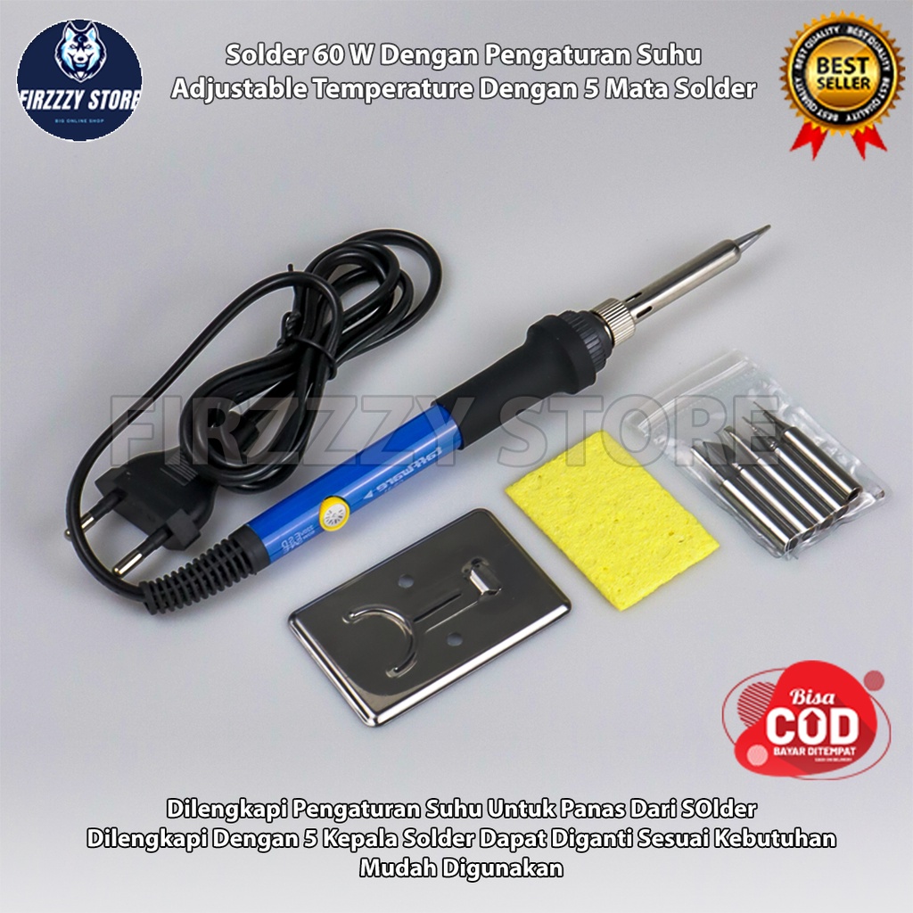 Solder 60W Iron Pengatur Suhu Adjustable Temperature  1 Set solder