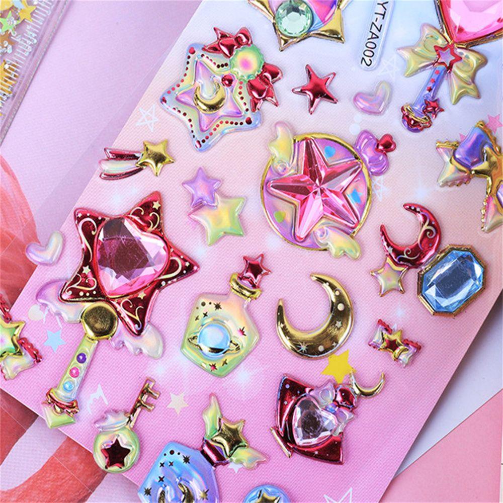 Mxbeauty Stiker 3D DIY Scrapbooking Tongkat Ajaib Untuk Gadis Album Decor DIY Decor Gemstone Stickers