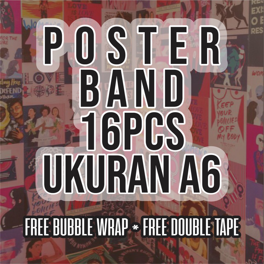 Poster Band Paket 16pcs A6 Poster Aesthetic Poster Dinding Poster Kamar Wallposter