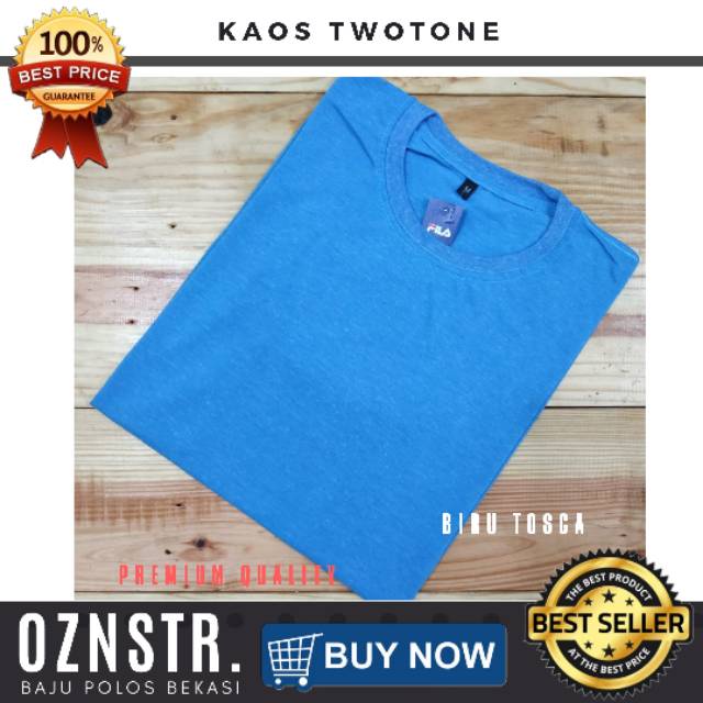 Kaos Polos Twotone Polosan Misty Kaos Distro Murah - Biru Misty