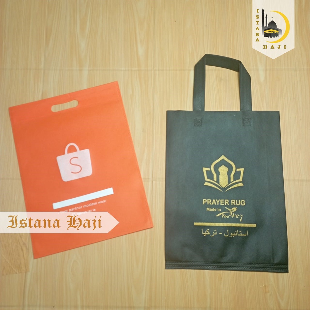 

Tas Kain Spunbond Goodie Bag Tas Sajadah Sarung Mukena Tas Kado Hadiah Hampers Wedding Custom