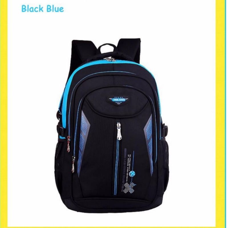 Tas Anak Sekolah Laki Laki Simple Sd Smp Sma Ransel Backpack Cowok Cewek Kanvas FKT 5929