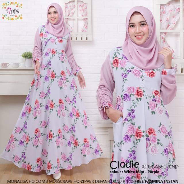 Gamis cantik Clodie Original 100% by Rins hijab