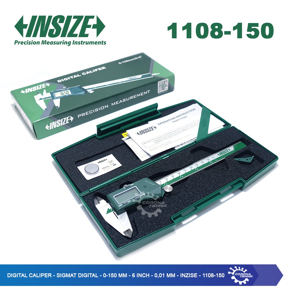 Insize - 1108-150 - Digital Caliper - 0-150 mm - 6 Inch - 0,01 mm