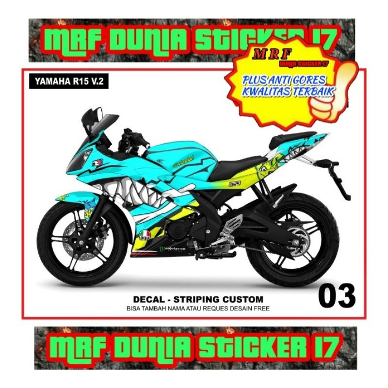 Decal Stiker Motor Yamaha R15 V2 Full Body Modifikasi 03