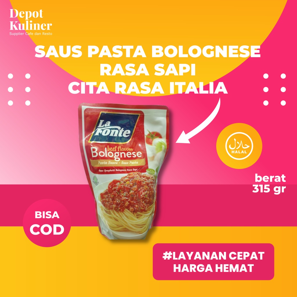 La Fonte Beef Flavour Bolognese 315GR Saus Pasta