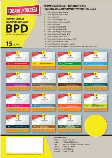 Buku Form Administrasi Dan Pembukuan Bpd Badan Permusyawaratan Desa 1 Pakrt Isi 15 Jilid Shopee Indonesia