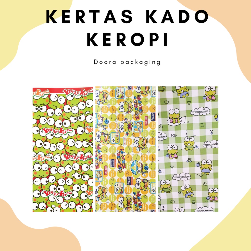 

Kertas Kado Wrapping Paper Sansan Wawa Seri Keropi
