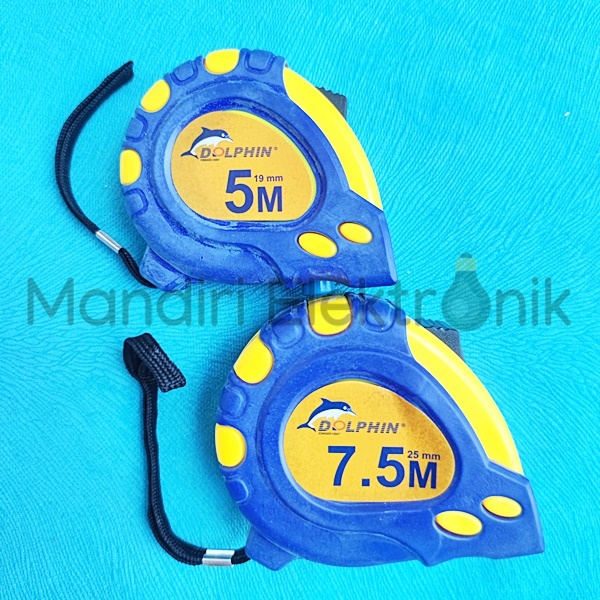 Meteran Roll 5 Meter 7,5 Meter Measuring Tools Meteran Karet Tebal Otomatis Elastis DOLPHIN Roll Meter Karet