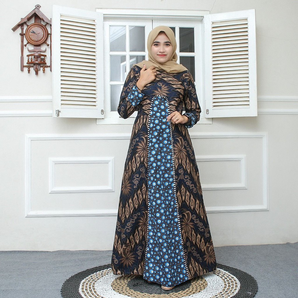 Suplier Gamis Batik Kombinasi Motif Seno RlnrX1IDqggj7