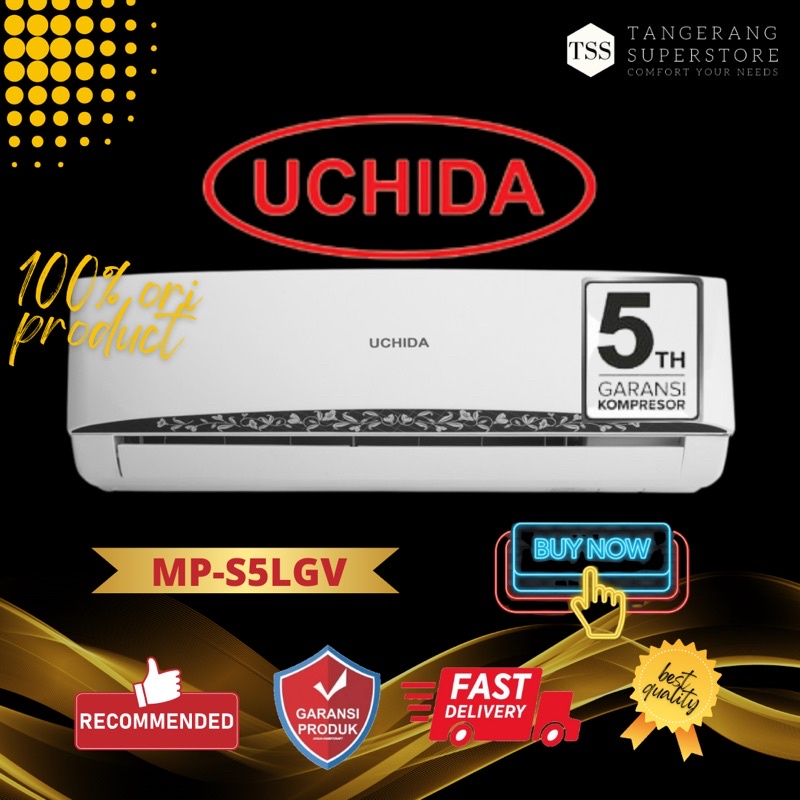 AC UCHIDA STANDARD 1/2PK MP-S5LGV SPLIT AC TURBO COOLING MPS5LGV 05 PK