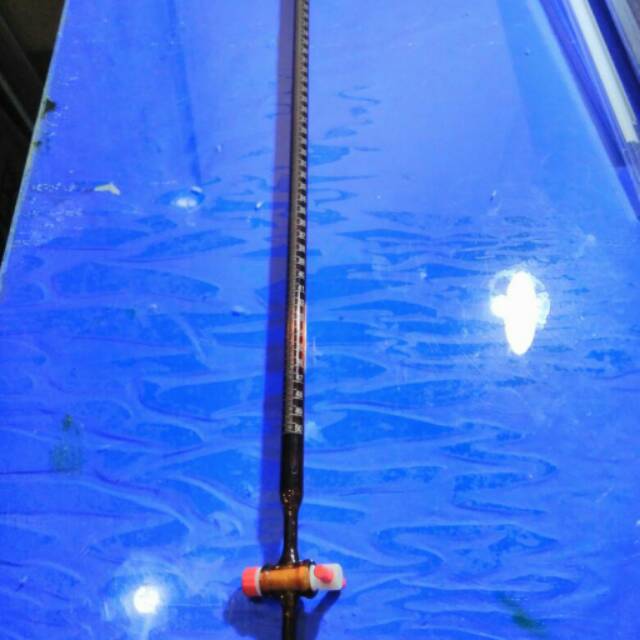 Buret 50ml full amber pyrex teflon stopcock