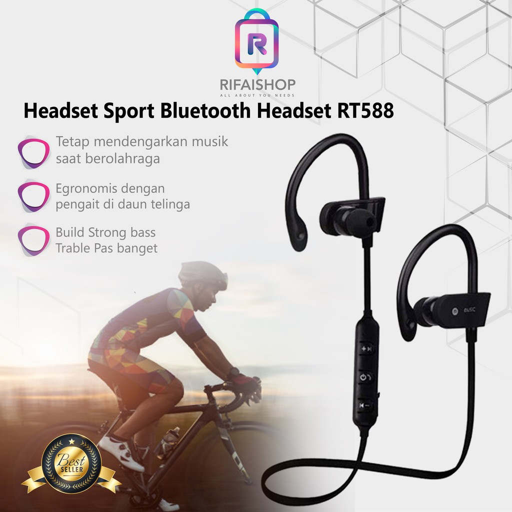 Headset Bluetooth Wireless Sport Bluetooth Earphone RT588