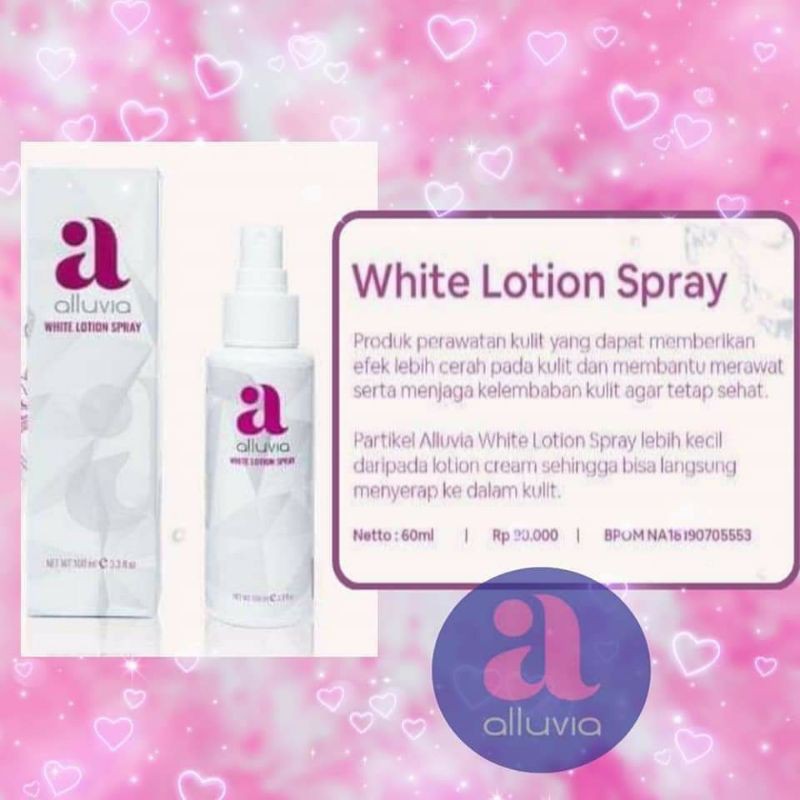 [ORIGINAL] [BPOM] ALLUVIA SKINCARE WHITE LOTION SPRAY AMPUH BIKIN PUTIH (TERLARIS)