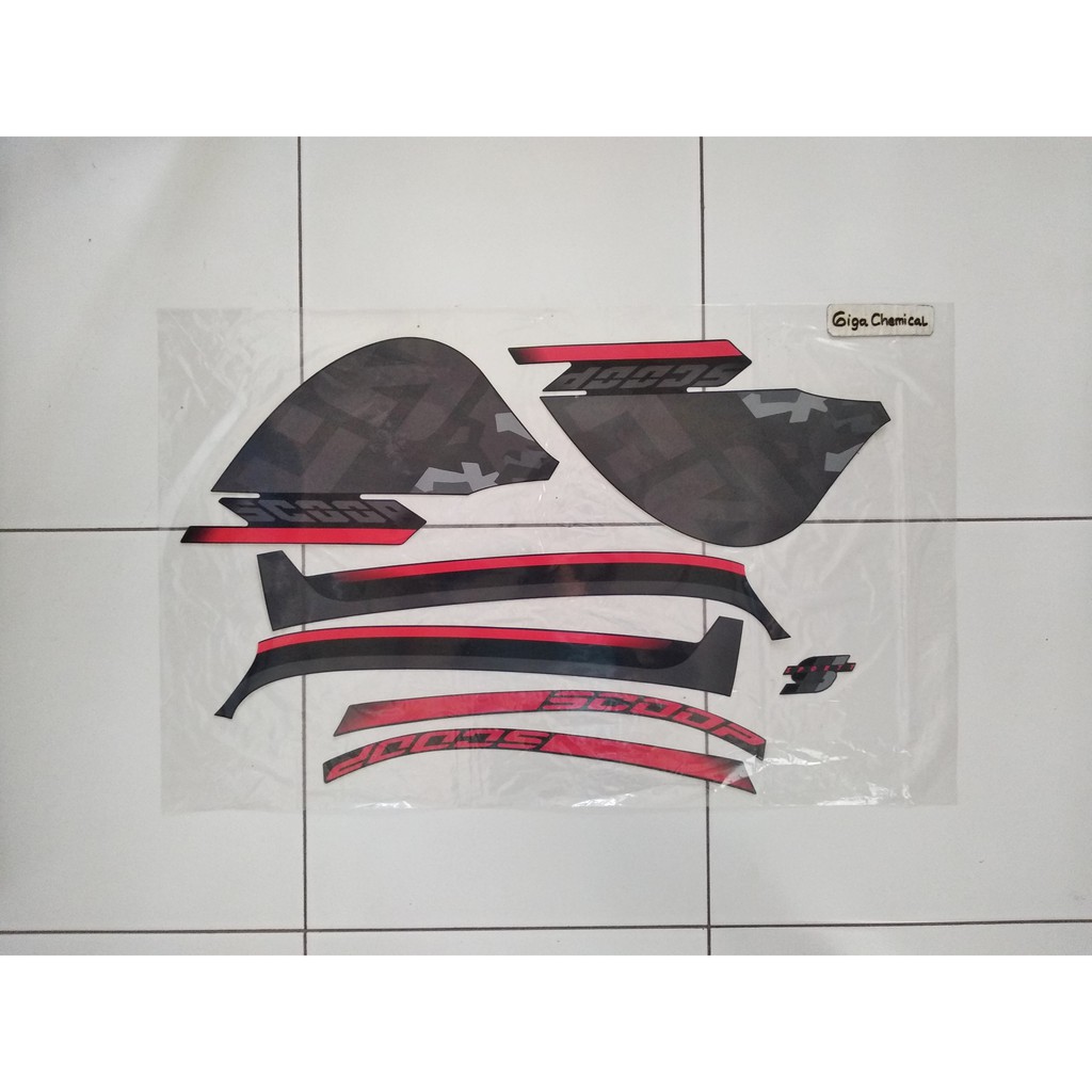Striping Sticker Lis Honda Scoopy Sporty 2020 2021 Hitam Original