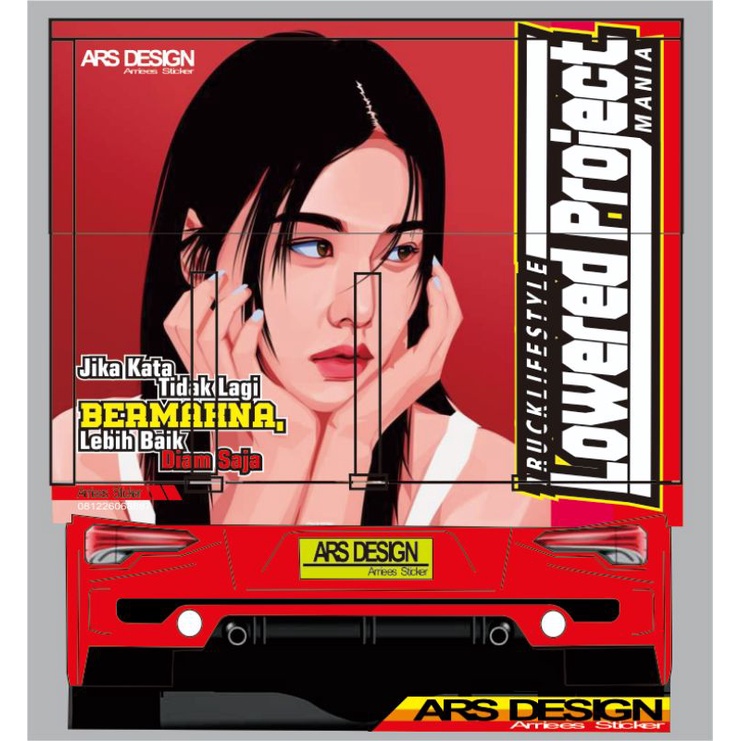 Decal sticker truck bak truk pintu belakang full sticker printing decal cuting truck variasi bak cus