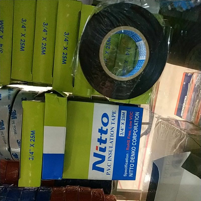 ISOLASI LISTRIK HITAM NITTO 3/4 X 25M