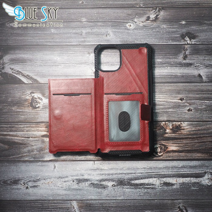 HARDCASE CASE POCKET CARD HOLDER LEATHER IPHONE 11 PREMIUM KEREN