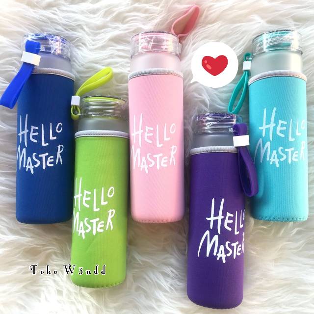 (TERLARIS) Botol Minum Hello Master FREE POUCH WARNA 480ml 