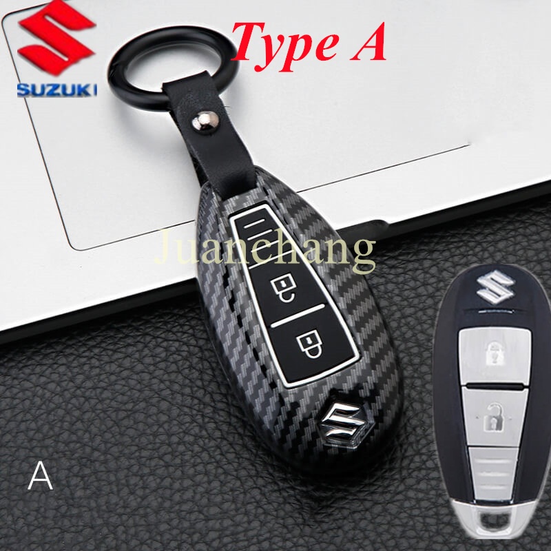 Case Remote Kunci Mobil Bahan Carbon fiber Untuk Suzuki Vitara Swift Ciaz Ertiga Celerio Ignis Kizashi SX4 Baleno Erga 2019