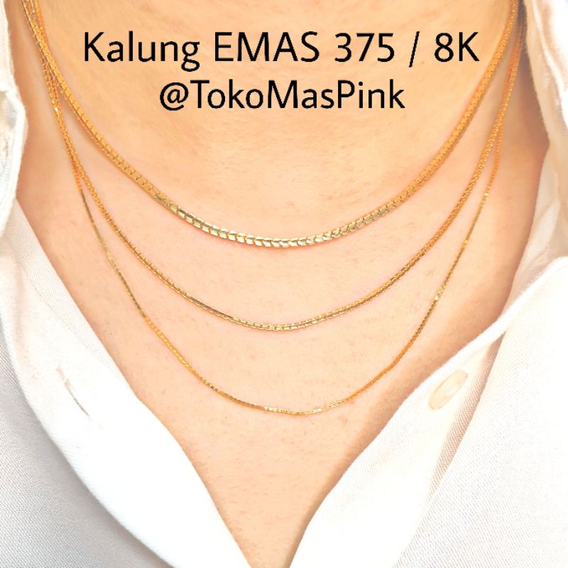 Kalung EMAS Asli Kadar 375 - 420 / 8 - 9K ( TOKO MAS LIA GOLD BEKASI )