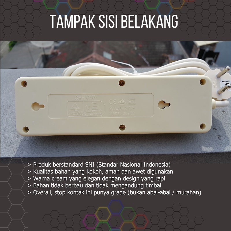 Dimmer SCR 2000w Pengatur Kecepatan Gerinda Stop Kontak 2 Lubang Kabel 3 mtr