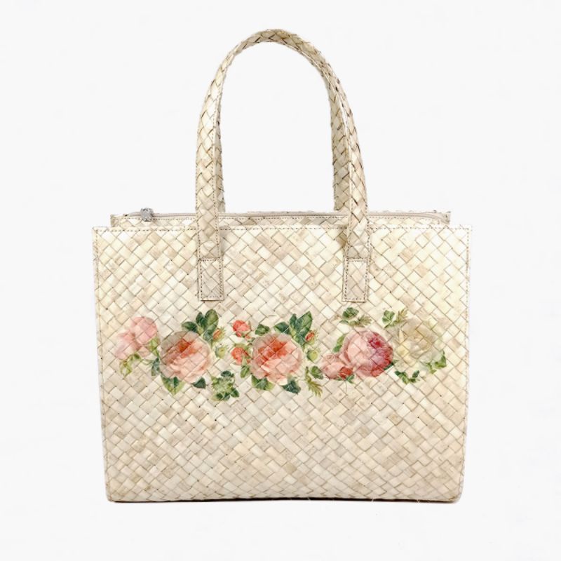 Mlatiwangi Tas Pandan Decoupage