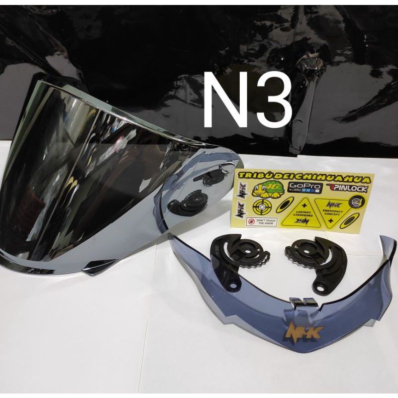 flat visor NHK r6 iridium +spoiler NHK r6 + / gratis stiker visor NHK