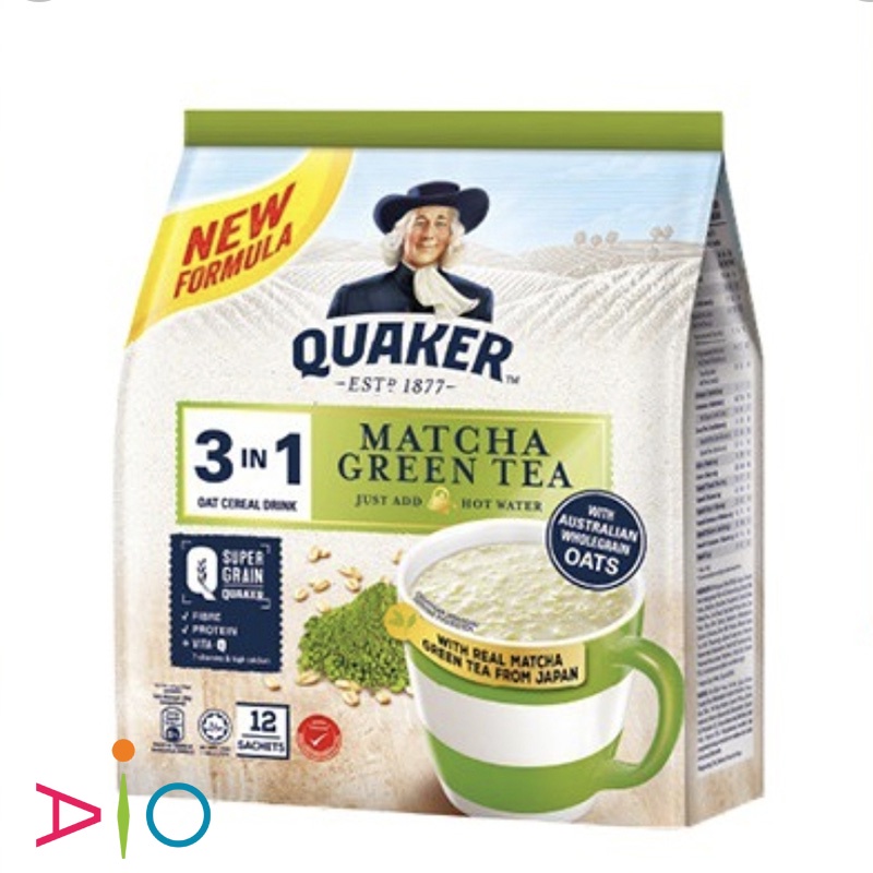 Quaker 3 in 1 Matcha Green Tea Oat Cereal Drink Malaysia