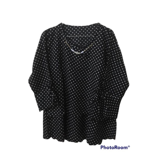 BLOUSE POLKADOT HITAM
