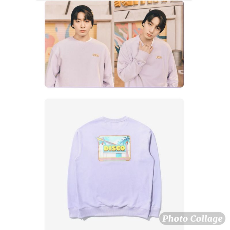 Sweater Basic BTS Jungkook Disco Ungu Muda DTF Print