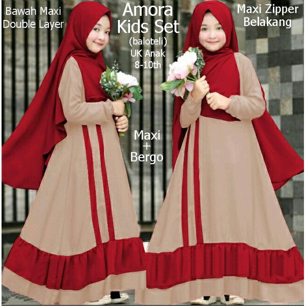 TJ 9113 AMORA KIDS SET MAXI BERGO Talita_shop