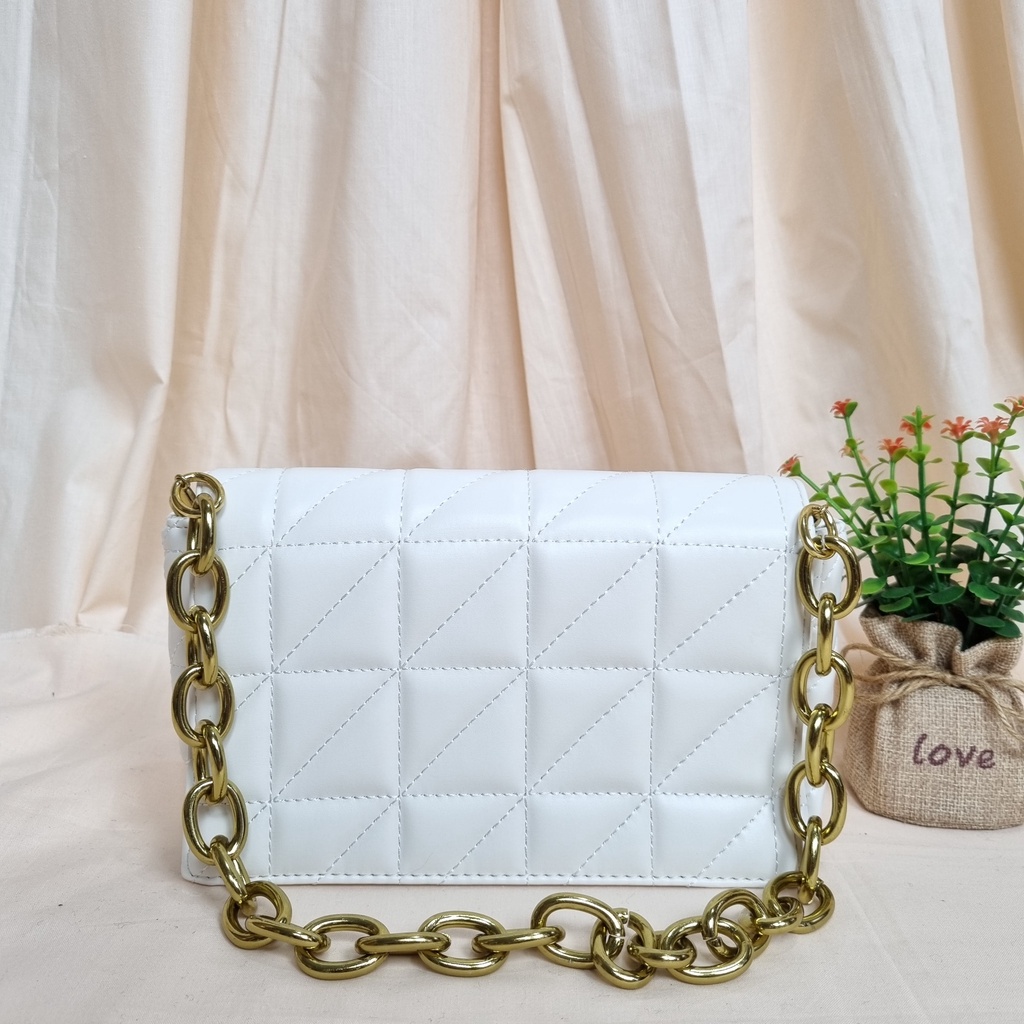 TAS ZARA WANITA QUILTED CHAIN SHOULDER BAG