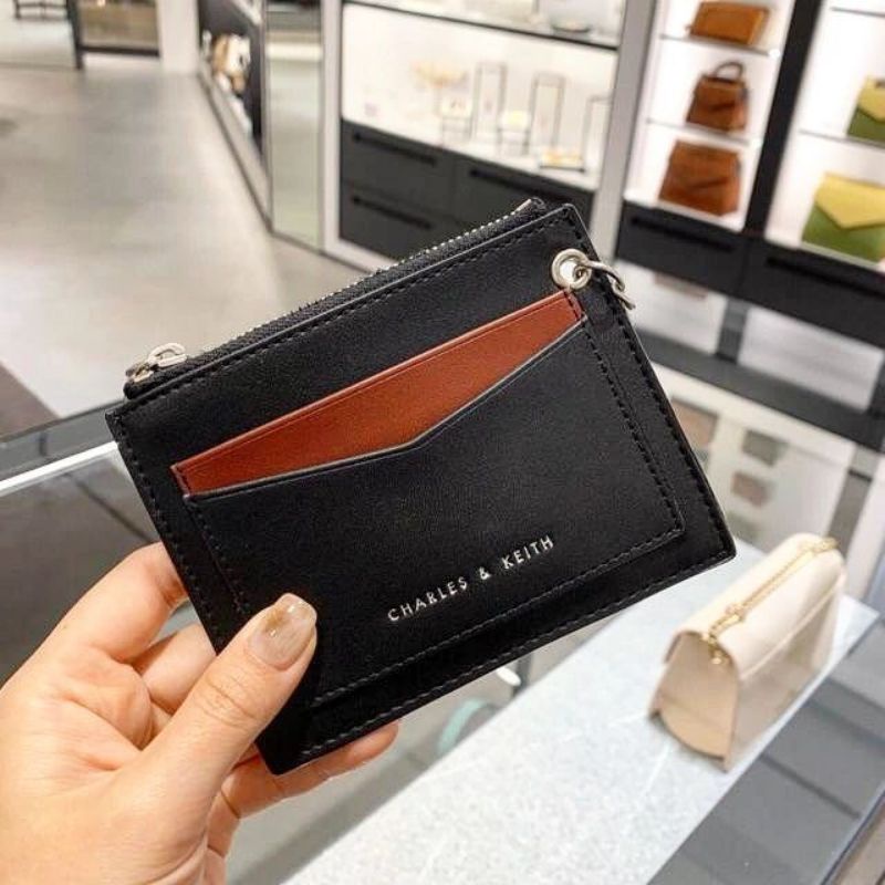 5.5 SALE | CK Two-Tone Zip Pocket Card Holder