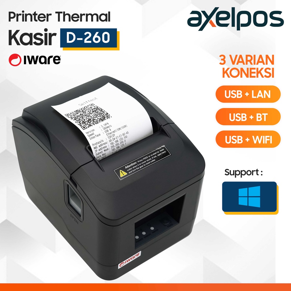 printer kasir thermal 80mm iware d260 usb   lan   usb   bluetooth   usb  wifi