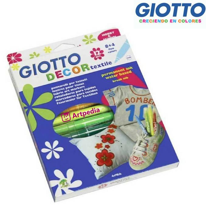 

♥BM667✺ Giotto Decor Textile Set 12 / Spidol Kain Isi 12 Pcs - Terlaris